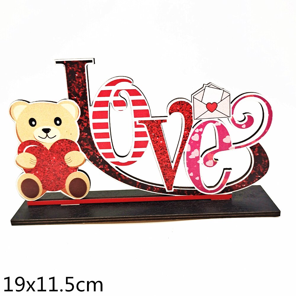 Valentine&#39;s Day Wooden Table Sign Decoration Romantic Table Centerpiece Sign Wedding Letter Decoration for Valentine Day Decor..: 3