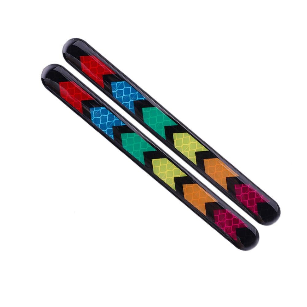 2Pcs Colorful Car Reflective Tape Universal Rearview Mirror Stickers Strip Anti-collision Safety Mark Warning Tape