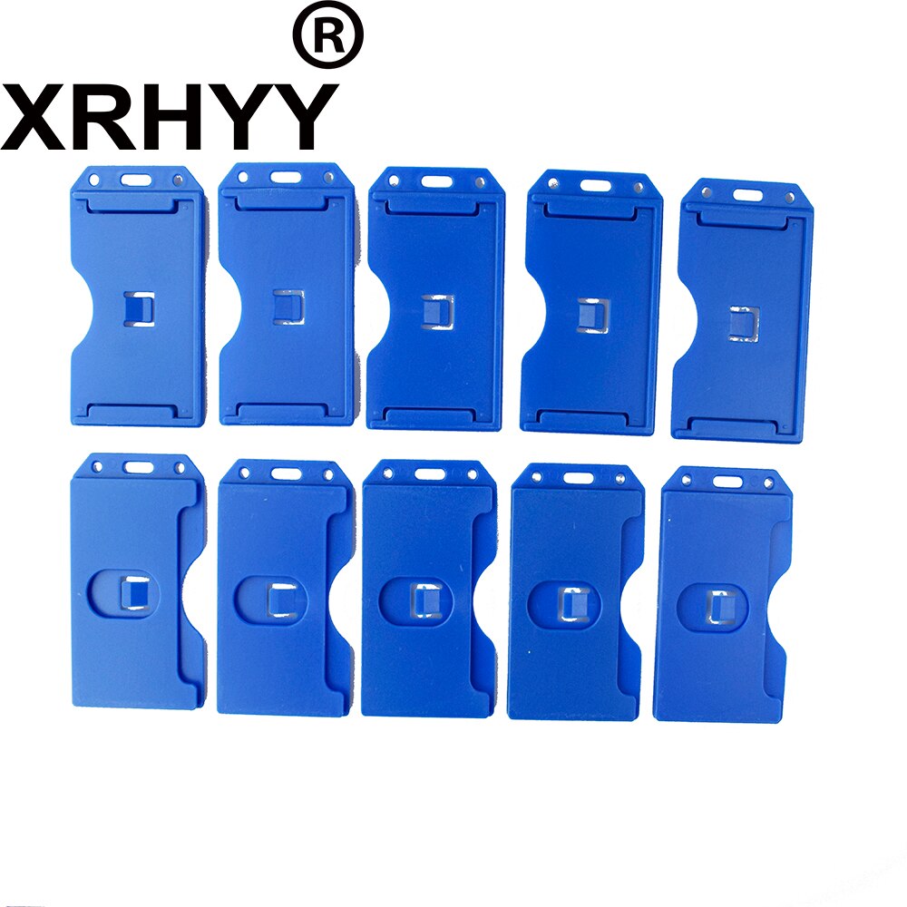 Pack of 10 Heavy Duty Rigid ID Badge Vertica Card Holders 2-Sided Open Faced Rigid ID Card Holder Business Name Card Organizer