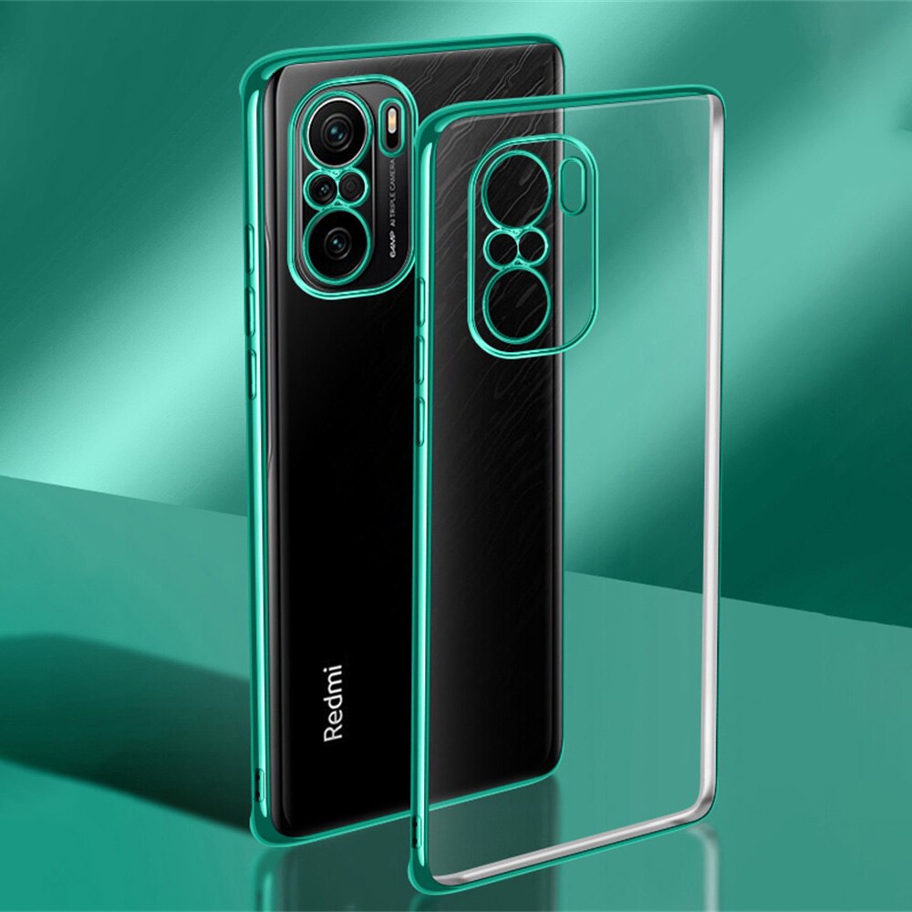 2021 custodia per telefono di lusso per Xiaomi Redmi Note 10 5G Clear Soft TPU Camera Protection Note10Pro Fashion Back Cover Fundas: Redmi Note 10 Pro 5G / Green