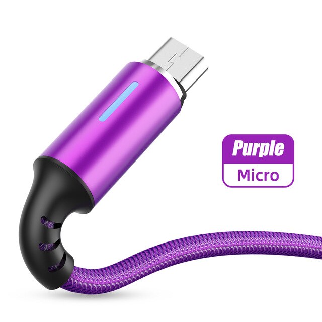 Micro Usb Kabel 3A Snelle Oplaadkabel Lange Voor Samsung Galaxy A11 J7 Tab Een Android Microusb Cabel charger Cord Cavo: Micro purple / 2M(6.6ft)