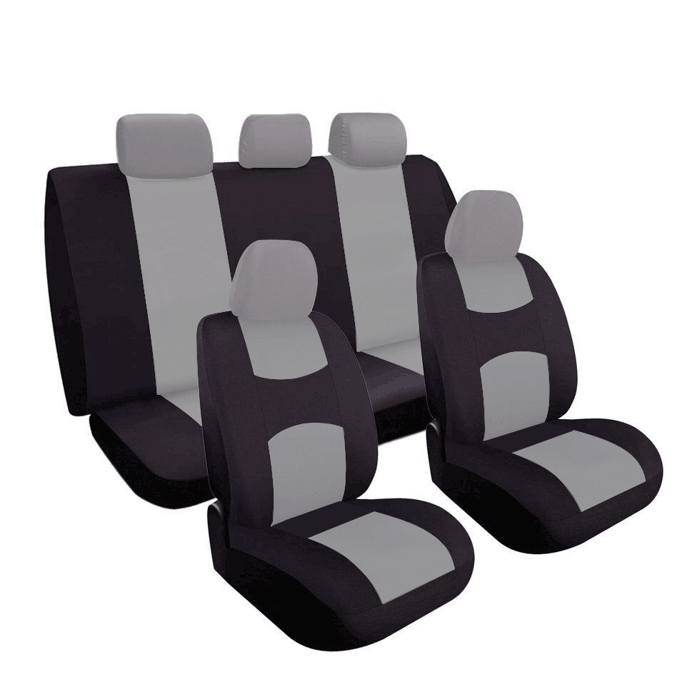 Funda de asiento de coche, accesorios de interior de coche, color gris, estilo: Grey 9-piece set
