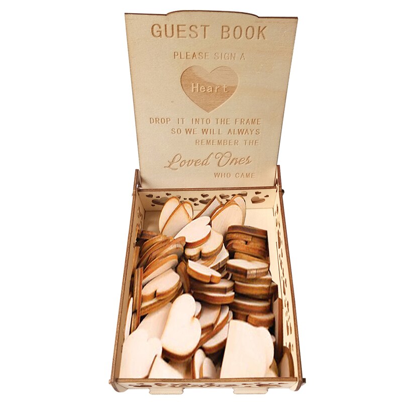 Wedding Signature Box Romantic Country Letter Box Guest Book Decoration Wooden Box Wedding Supplies Business Card Case