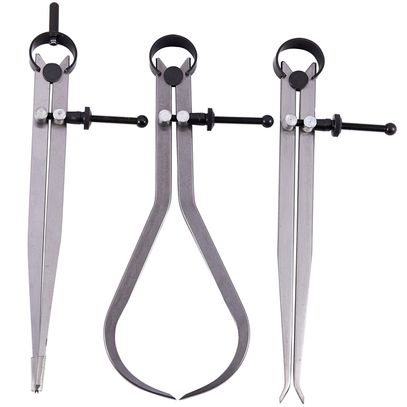 Spring Inside Outside Divider Caliper Set 8-Inch Machinist Tools 3-Pack: Default Title