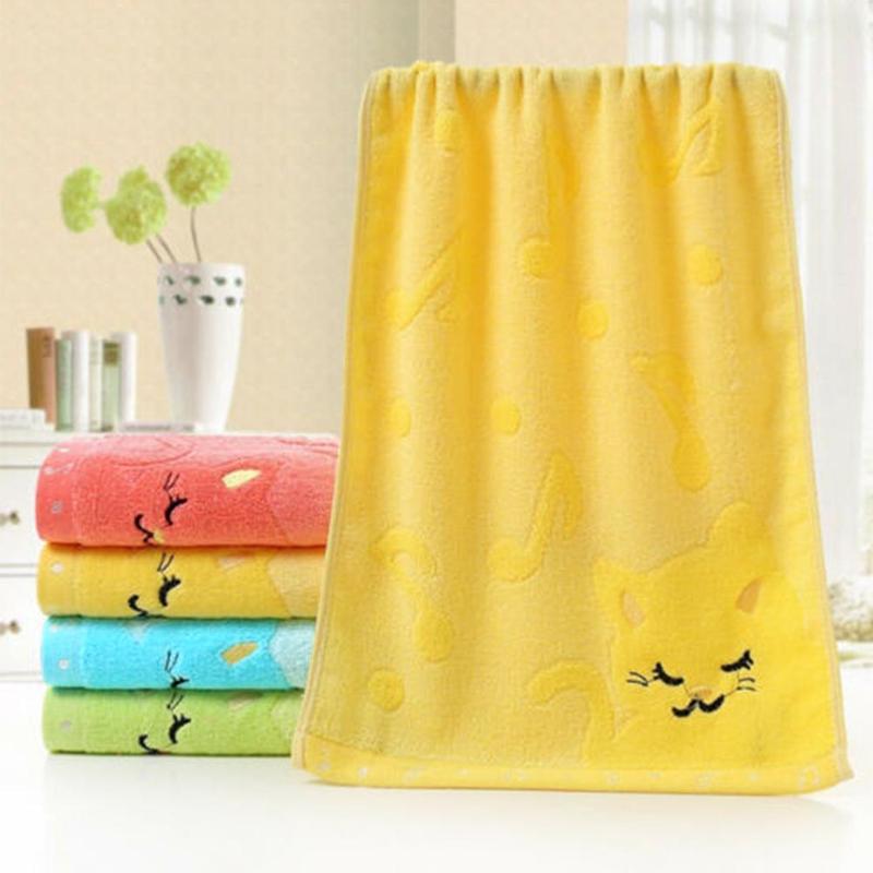 1pcs Baby Towel Pure Cotton Bamboo Fibre Bath Towel Super Accessories Bath Cartoon Absorbent Baby Towel Face Baby C0I4
