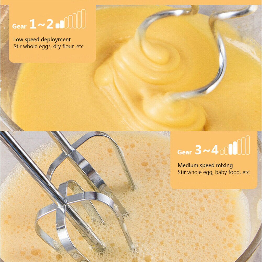 Multi-use Mixer Electric Food Egg Hand Mixer Cake Dough Stand Blender Bowl Beater 7 Speed Mixing Kitchen Egg Tools E2S