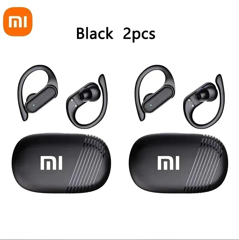 Xiaomi A520 ganchos para las orejas inalámbricos Bluetooth 5,3 auriculares para correr juegos auriculares HIFI llamada de voz estéreo HiFI con micrófono: Negro