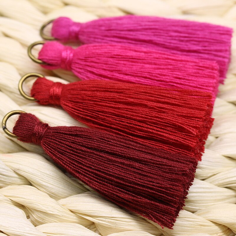 20 stuks 4.5cm koperen ringen mini kwastjes hangers sieraden gordijn kleding decoratieve accessoires sleutel tas hanger knutsel kwastjes diy
