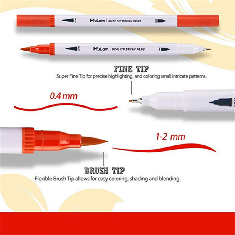 12-120 farger tusj tegning akvarell kunst tusjer dobbel pensel fineliner fargeleggingspenn sett til kalligrafi maleri