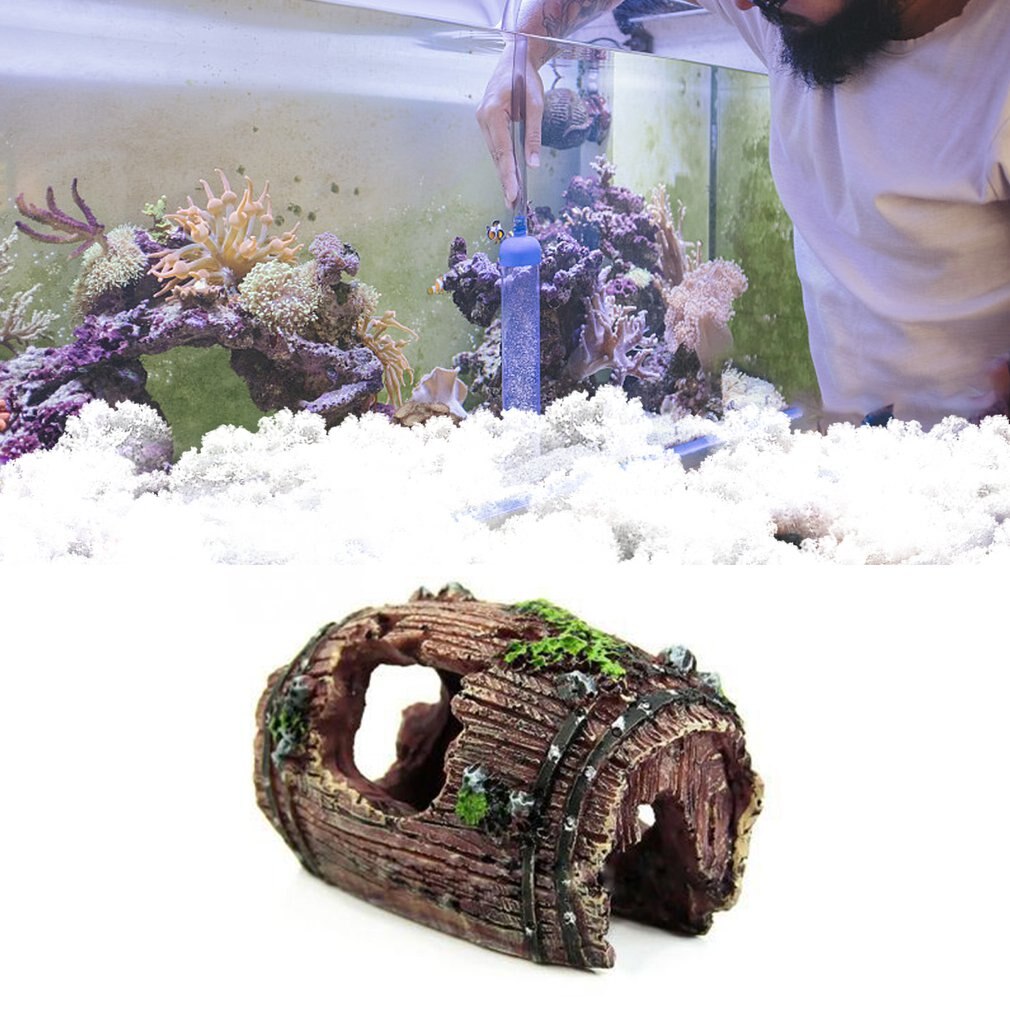 Fish tank decorative ornaments aquarium equipment accessories antique wine barrel fish tank resin crafts fish tank decorations