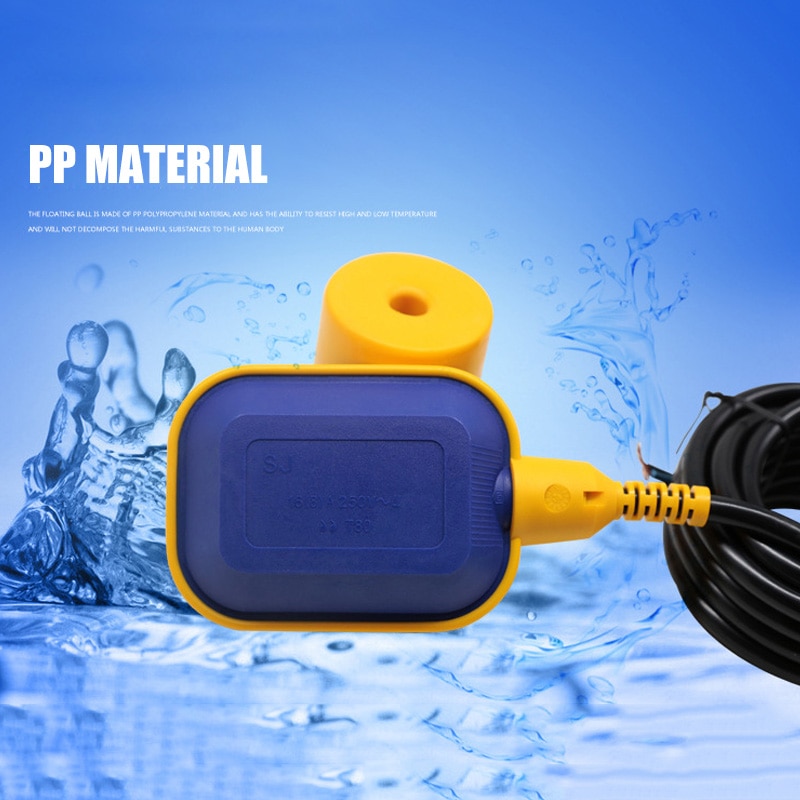 Nylig polypropylen plastkabel flottørbryter vanntank sump pumpe tilbehør vannnivåkontroller  te889