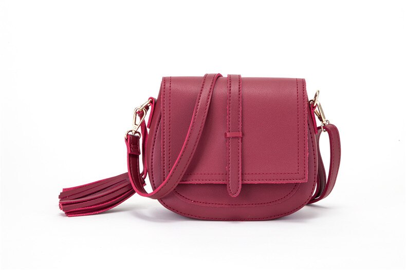 Vrouwen Schoudertassen Pu Lederen Tas Toevallige Kleine Vrouwelijke Crossbody Tas Met Kwastje Reizen Voor Dames Meisjes: wine Red