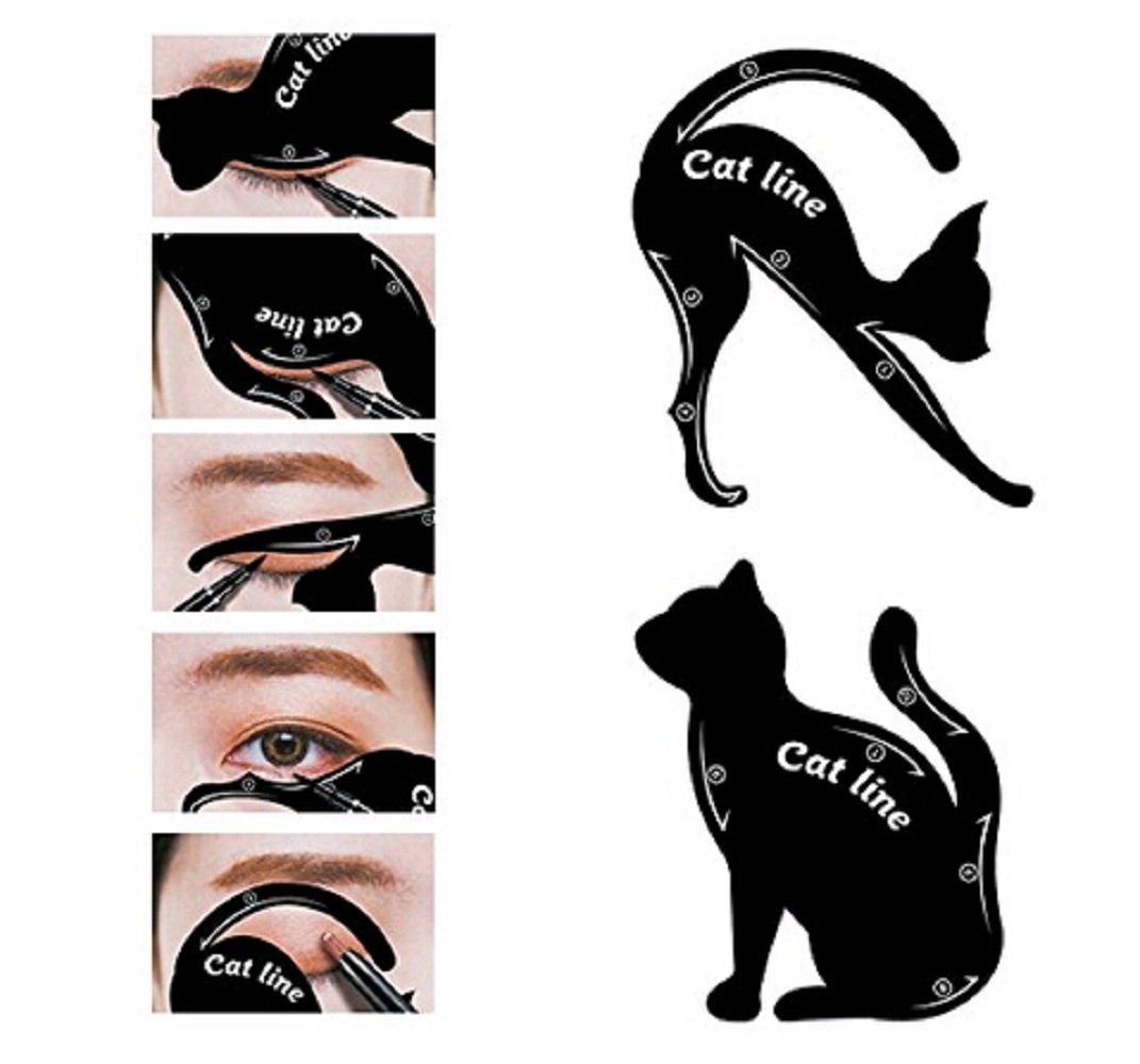 2Pcs Kat Eyeliner Stencil Vrouwen Kat Lijn Pro Eye Make-Up Tool Eye liner &amp; Oogschaduw Guide Template Shaper