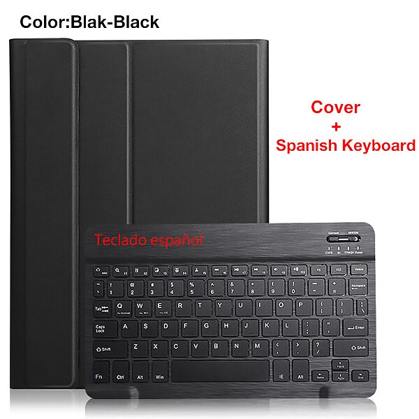 Clavier étui pour samsung Galaxy Tab S6 10.5 T860 T865 SM-T860 SM-T865 Clavier amovible étui pour samsung Onglet S6 couverture: BLACK SPANISH