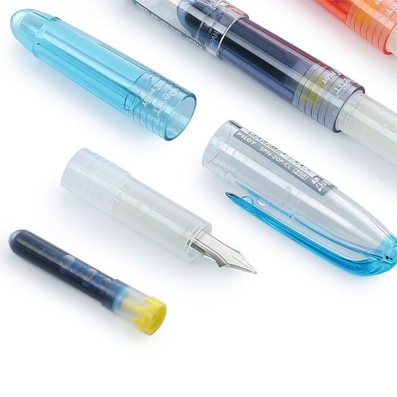SPN-20F de pluma estilográfica japonesa para niños, 1 unidad, papelería para estudiantes, Mini bolsa de tinta intercambiable, Color especial