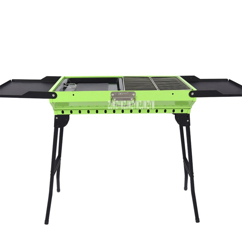Portable Outdoor Charcoal BBQ Grill High Garden Thickening Foldable Barbecue Grill Charcoal Barbecue For 5-15 People