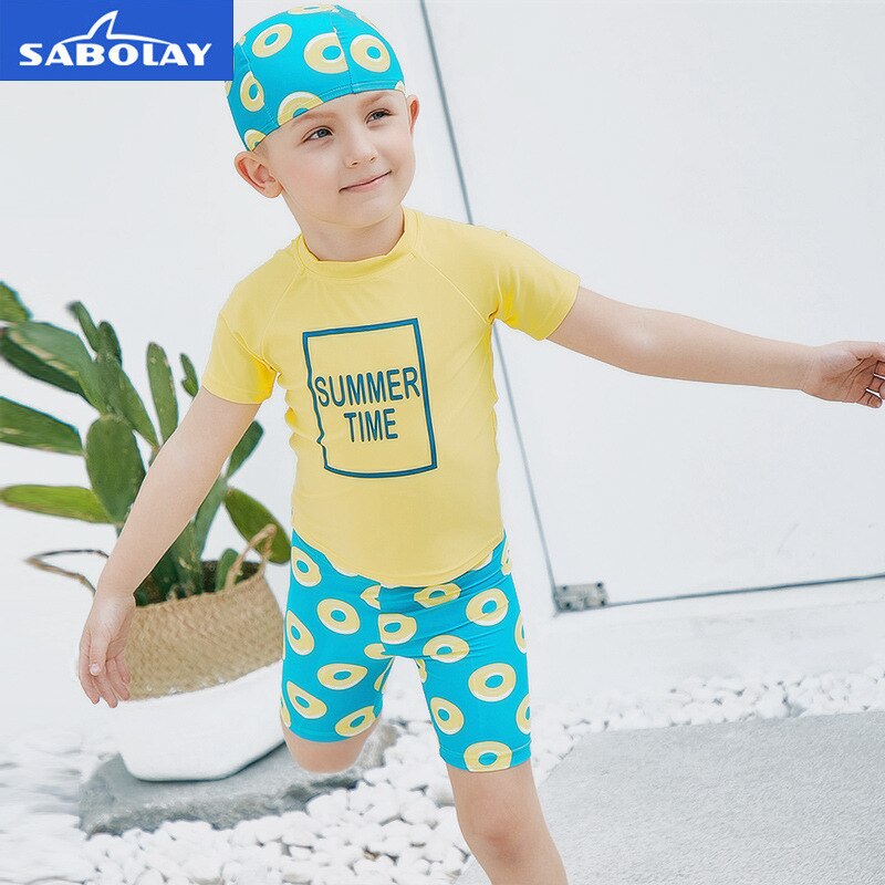 Kids Wetsuit 2-Piece Set - Boys Sun Protection Swimwear UPF 50+ - Nylon Neoprene