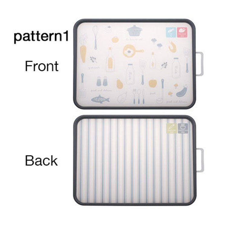 Kitchen Cutting Board Plastic Chopping Blocks 2 Sides Non-slip Antibacterial Heat Resistant Fruit Cutting Boards Kitchen Tools: pattern1