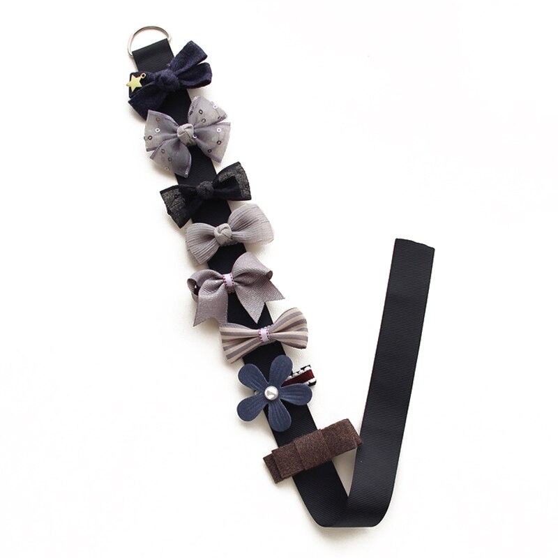 8/15 stuks baby haarspeldjes strikken kroon elastische haarbanden kinderen rubberen band kinderen haarspeld haarspeldjes baby meisjes haaraccessoires: 8 stuks grijs