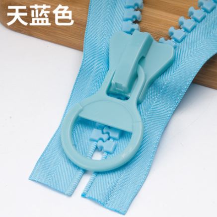 Extra large zipper 20# 25 cm Open at both ends Resin Zippers Pull Ring Zip for Sewing Bags clothes