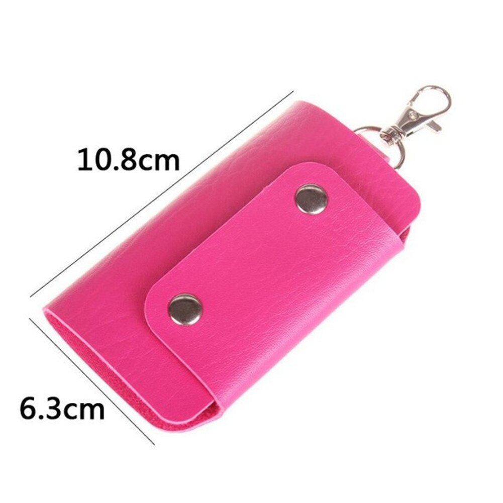 1 Pc Vrouwen Pu Lederen Auto Sleutelhouder Portefeuilles Roze Kleine Portemonnee Dames Portemonnee Voor Meisjes Mini Keys Organizer Tassen sleutelhanger Clip