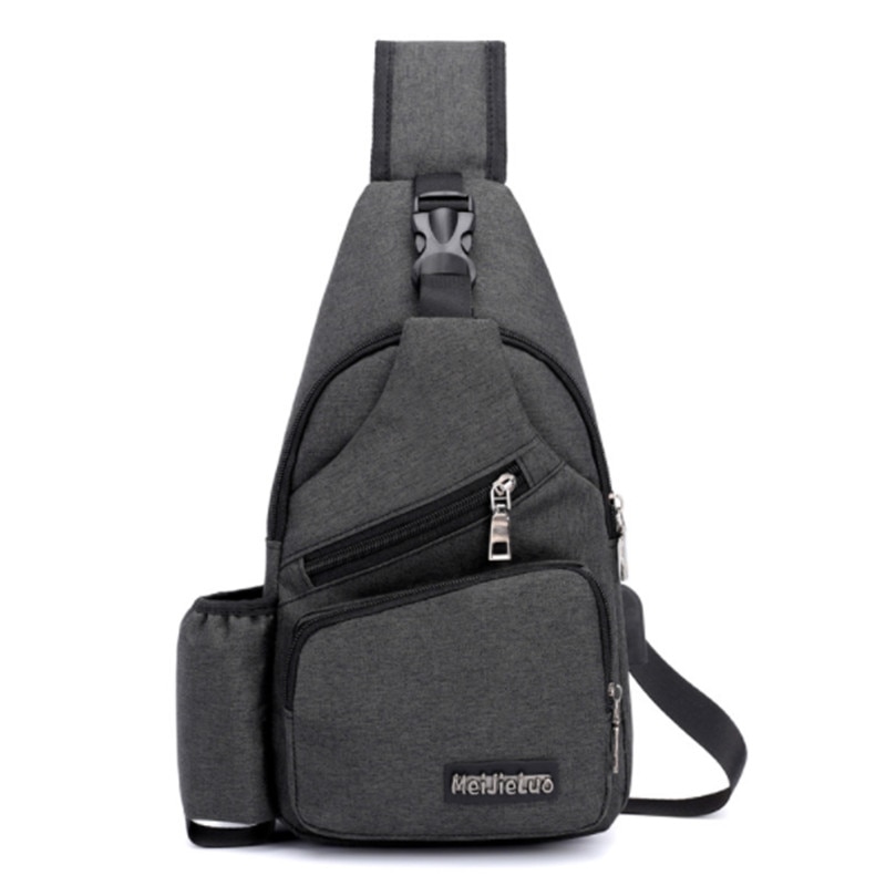 Unisex External USB Charge Chest Bags Male Men Chest Waist Pack Antitheft Travel Crossbody Bags For Men Sling Shoulder Bag