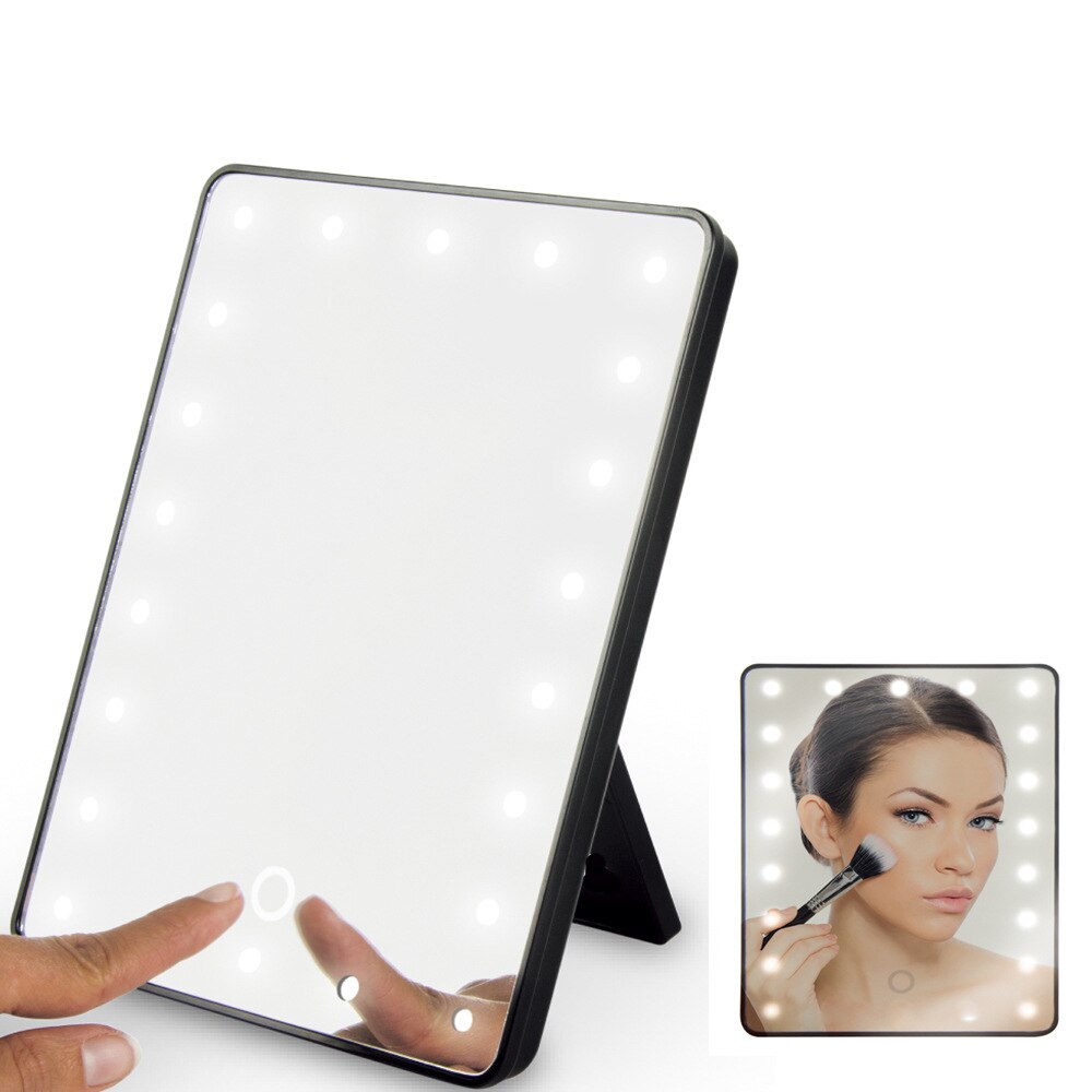 Make-Up Spiegel Met Led Cosmetische Spiegel Touch Dimmer Batterij Operated Stand Voor Tafelblad Spiegels Voor Slaapkamer Spiegel Met Licht