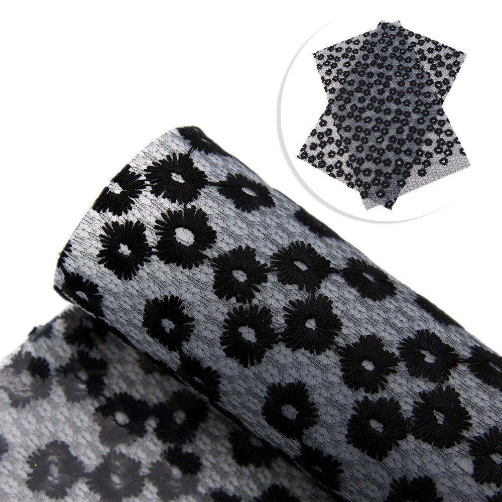 20*34cm Color sólido bordado flor gelatina cuero sintético para proyectos de bolsos hechos a mano DIY, 1Yc8087