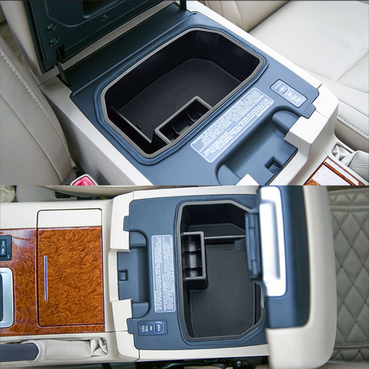 For Toyota Land Cruiser FJ200 LC200 J200 Center Console Organizer Tray Armrest Storage Box Car Accessories
