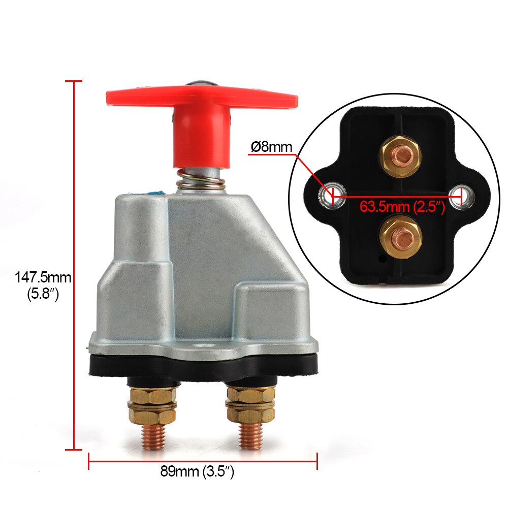 Battery Switch GOGONFLY Battery Disconnect Switch, DC 12V 24V Battery Master Isolator Cut Off Power Kill Switch For Marine Car Boat RV ATV Auto Truck Vehicle, With 2 Waterproof Key, 4 Copper