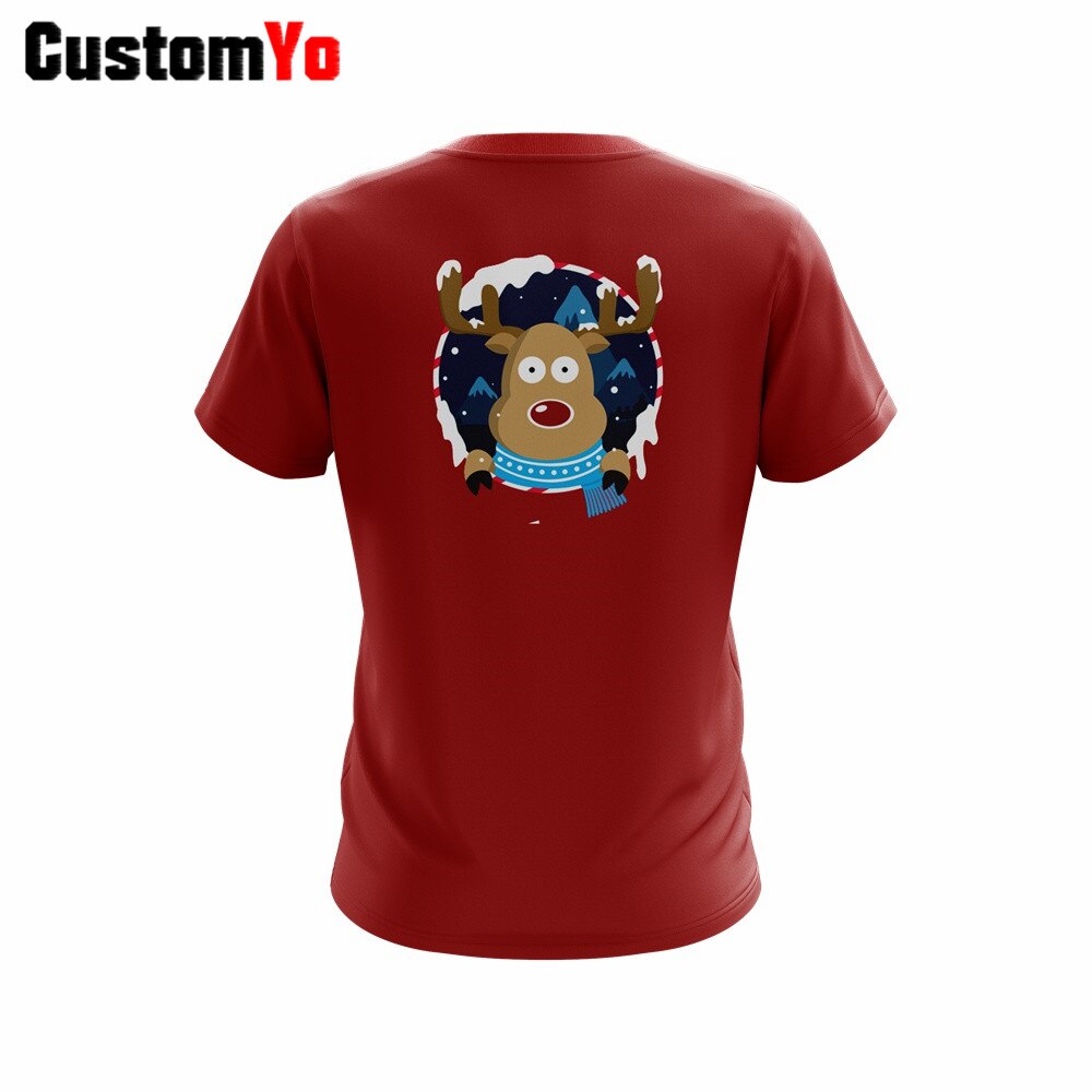 Custom T-shirt Unisex Short Sleeve Funny T Shirt Casual White Christmas Shirt