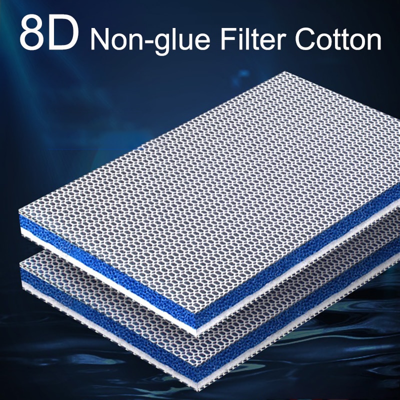 Filtro de algodón para pecera 8D, sin pegamento, esponja de filtro de acuario de alta densidad, material de filtro de alta permeabilidad, purificación de agua