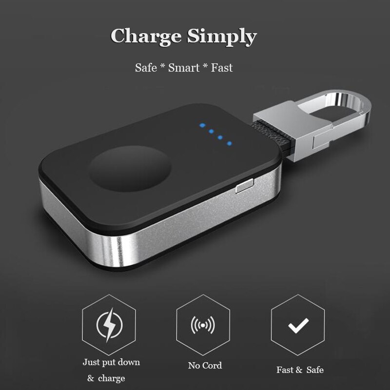 External Battery Pack QI Wireless Charger for Apple Watch iWatch 1 2 3 4 5 6 Wireless Charger Power Bank 950mah Portable Outdoor
