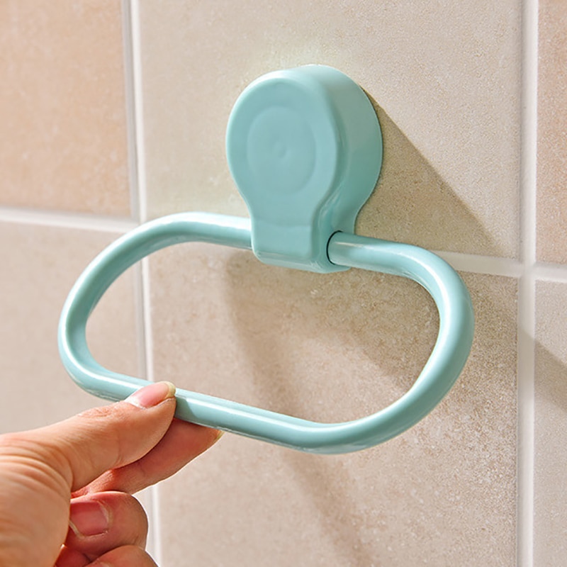 Håndkle oppbevaringsstativ dårlig håndkle oppbevaring ringe krok plast selvklebende skjerf glipper organisere holder kjøkkenutstyr