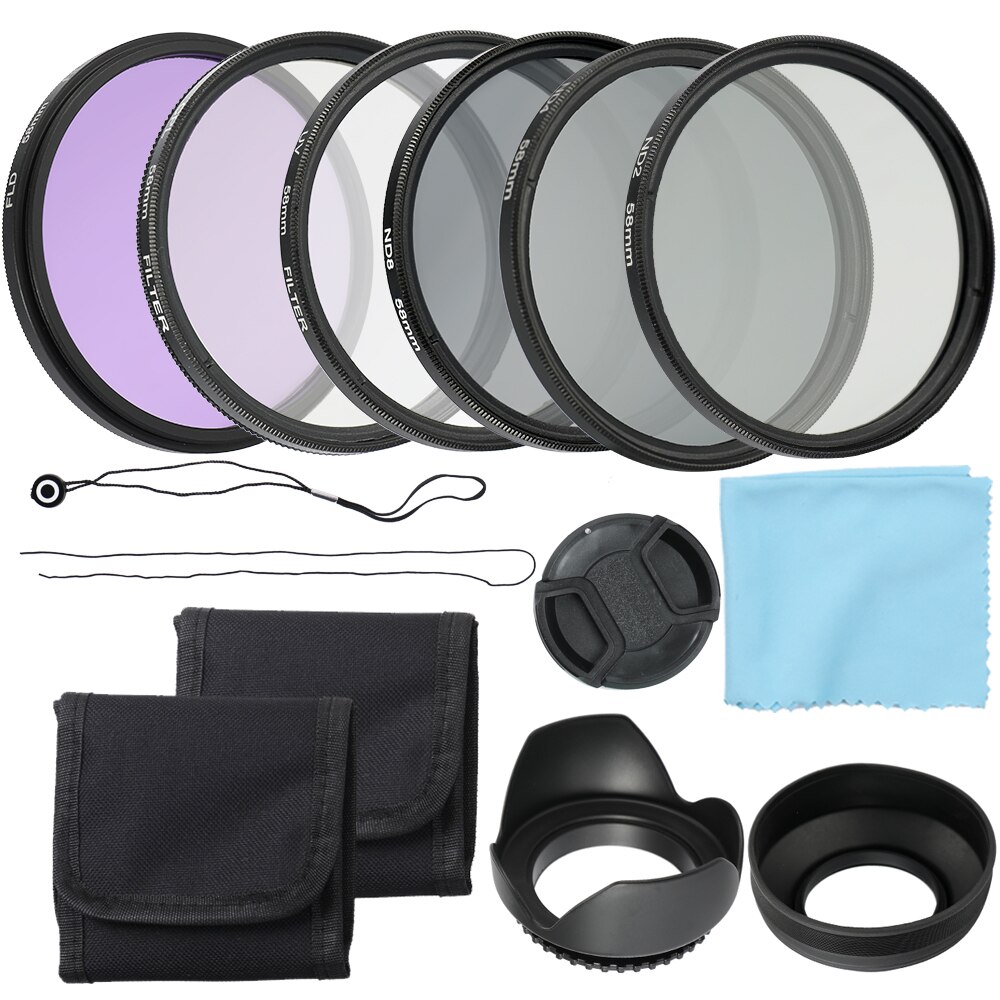 Kit di filtri per obiettivi UV CPL FLD per fotocamera professionale e Set di filtri per densità neutra ND per foto Altura 52mm/58mm
