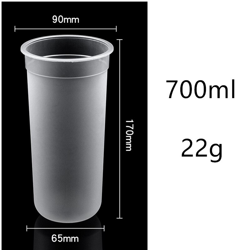 50pcs thick transparent plastic cups 500ml 700ml disposable coffee cup birthday party favors cold drink cups: cup4