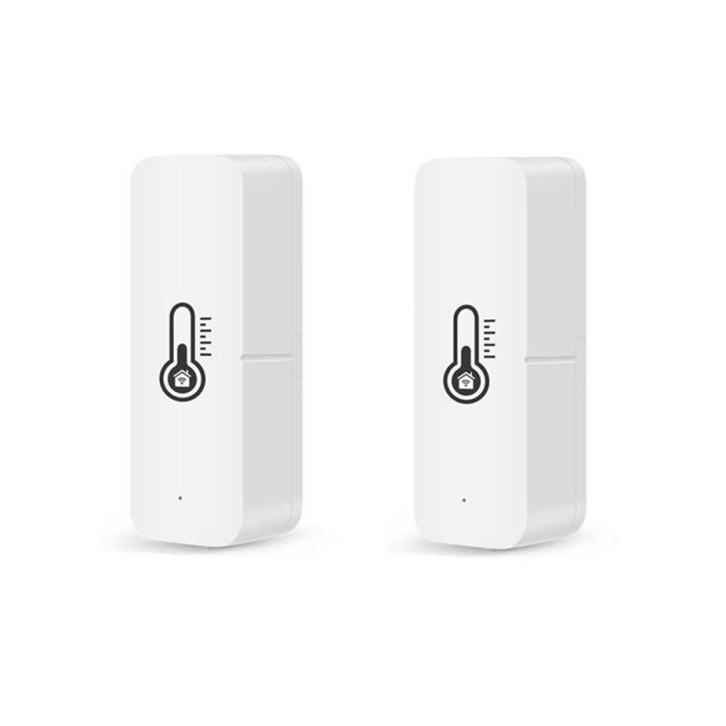 Wifi Tuya Smart Temperature And Humidity Sensor With Buzzer Alarm Home Indoor Thermometer Voice Control For Alexa Google Home: 2Pcs