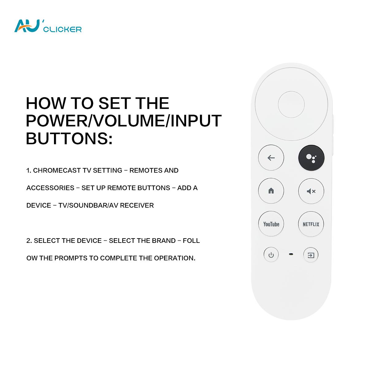 Nouvelle télécommande universelle Compatible avec Google Chromecast 4k, télécommande vocale de neige pour G9N9N/GA01409-US/GA01919-US/GA01920