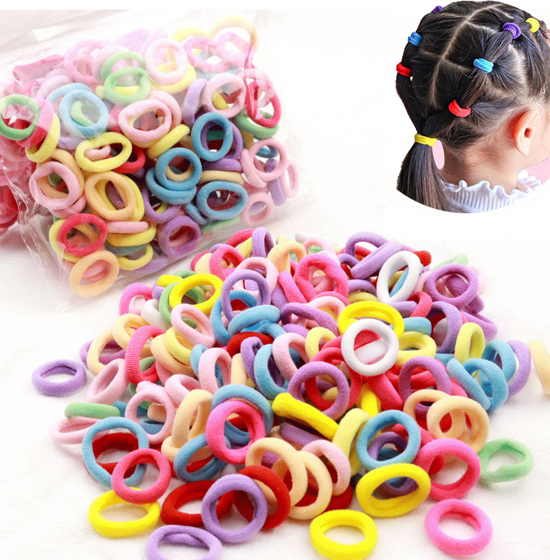 50/100 Uds. Bandas elásticas para el cabello para niños, banda de goma para niñas, lazos para el cabello de nailon, diadema, accesorios para el cabello para bebés