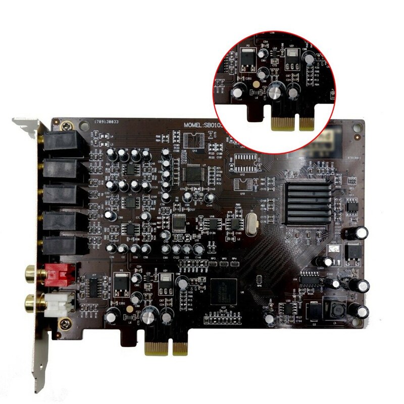 5.1 Geluidskaart Pci Express Pci-E Ingebouwde Dubbele Output Interface Voor Pc Venster Xp/7/8/10