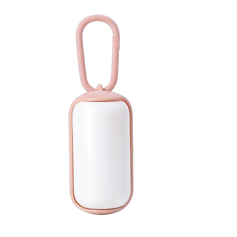 Distributeur pratique de sacs à merde pour chiens, déchets en forme de pilule, fournitures de nettoyage d'extérieur avec 1 rouleau de sacs à merde: white and pink
