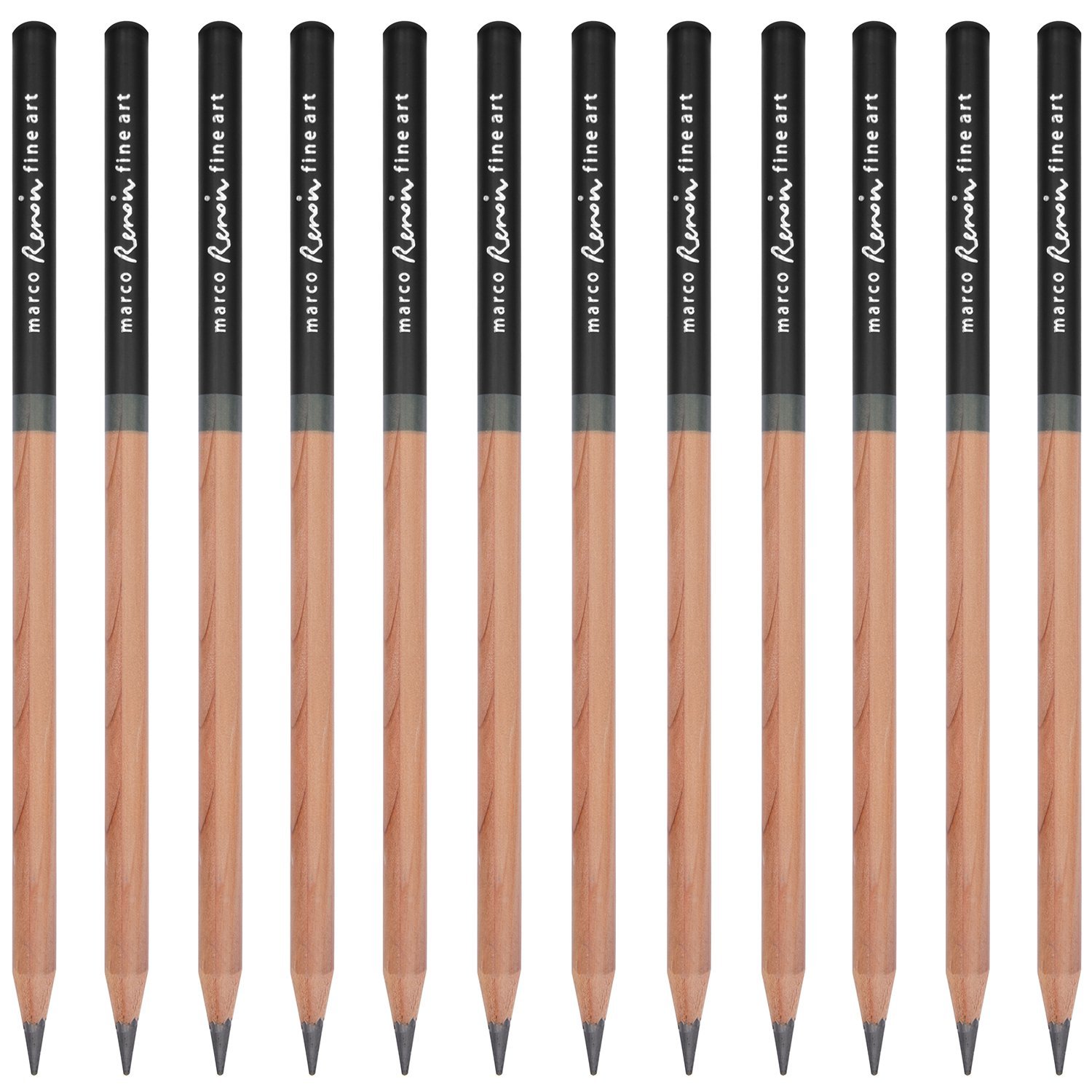 Marco Renoir Premium Professionele Kunst Schetsen Potlood Set Ijzeren Doos Niet giftig Pastel Tekening Potloden 3001-12 pcs /H/F/HB/B/2B/3B