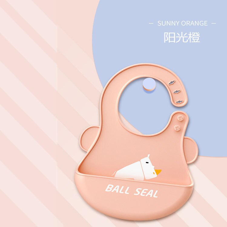 Baby Silicone Saliva Pocket Cartoon Baby Eating Waterproof Bib Boy Girl Supplies 0-3Y Baby Bibs Unisex Baby Stuff: 4