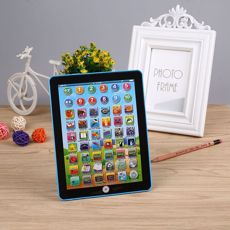 Mini English Child Touch Ipad/Computer Learning Education Machine/Kids Baby Toys/Educational Language Study Table kids ipad: Blue