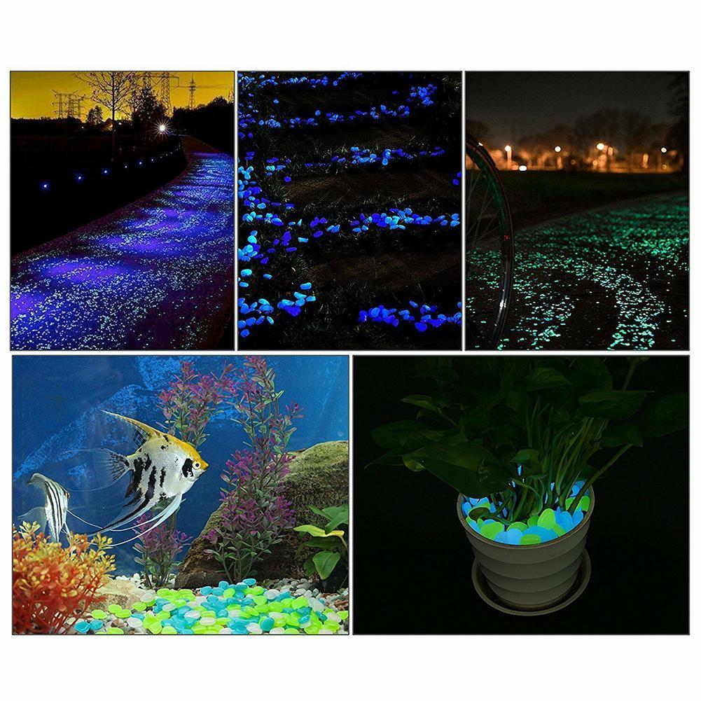 Trädgårdsinredning självlysande stenar lyser i mörkt dekorativa småstenar tankdekoration akvariumblandning fisksten utomhusstenar färg