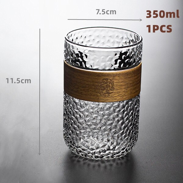 Japanilaistyylinen lasi kahvimuki pähkinä kuppi hiha lasikuppi lasit kawaii kuppi kahviastiat kauniit teemukit oluttuppi söpö muki: 350ml c