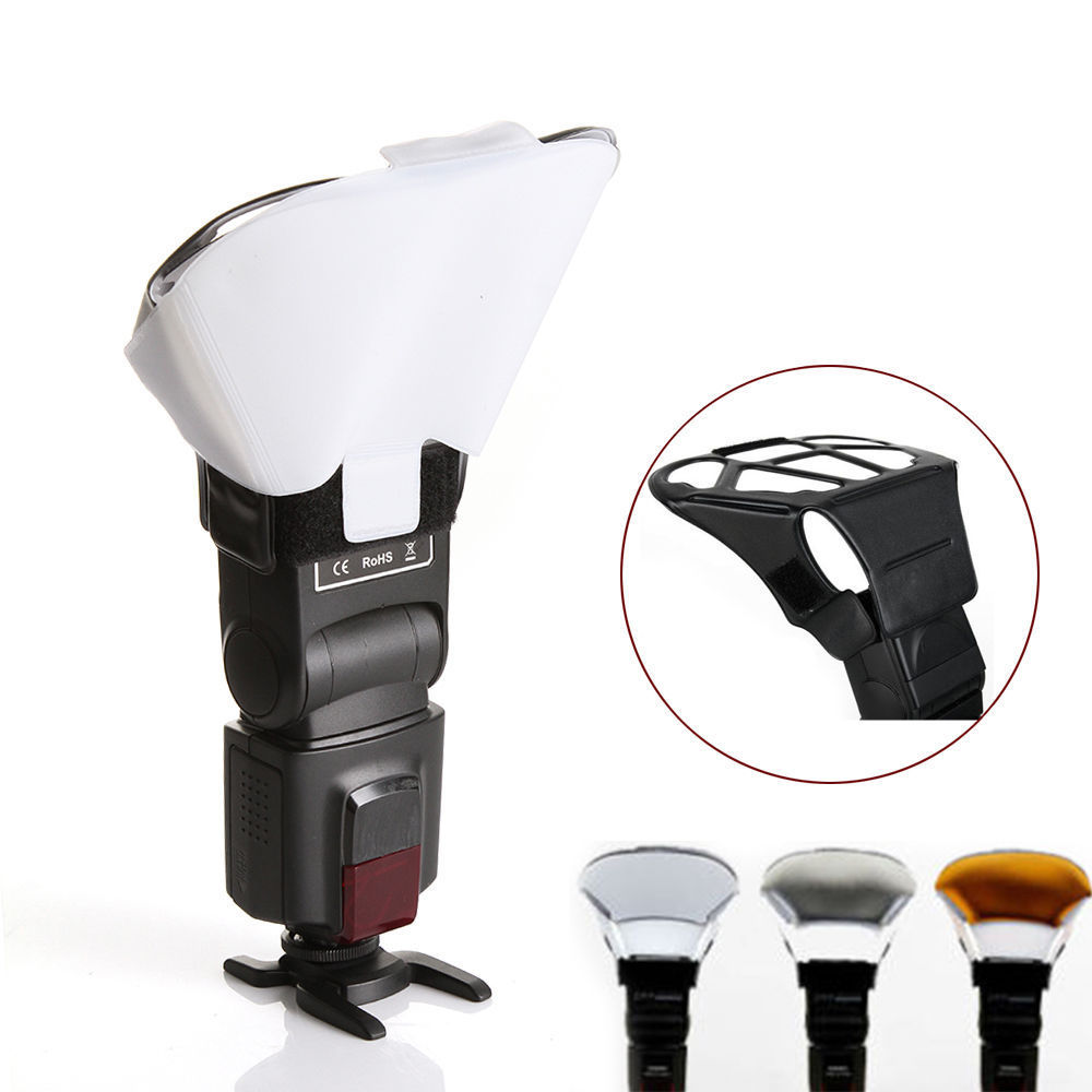 Universele 3 Kleur Flash Light Speedlite Diffuser Softbox Reflector voor Canon Nikon Olympus Sony Yongnuo Flash Diffuser