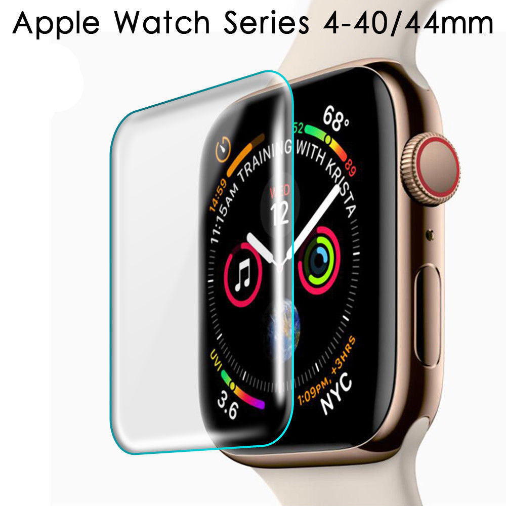 Voor Apple Horloge 40Mm 44Mm 3D Volledige Cover Gehard Screen Protector Voor Iwatch Serie 4 Volledige Lijm Gehard glas Met Verpakking