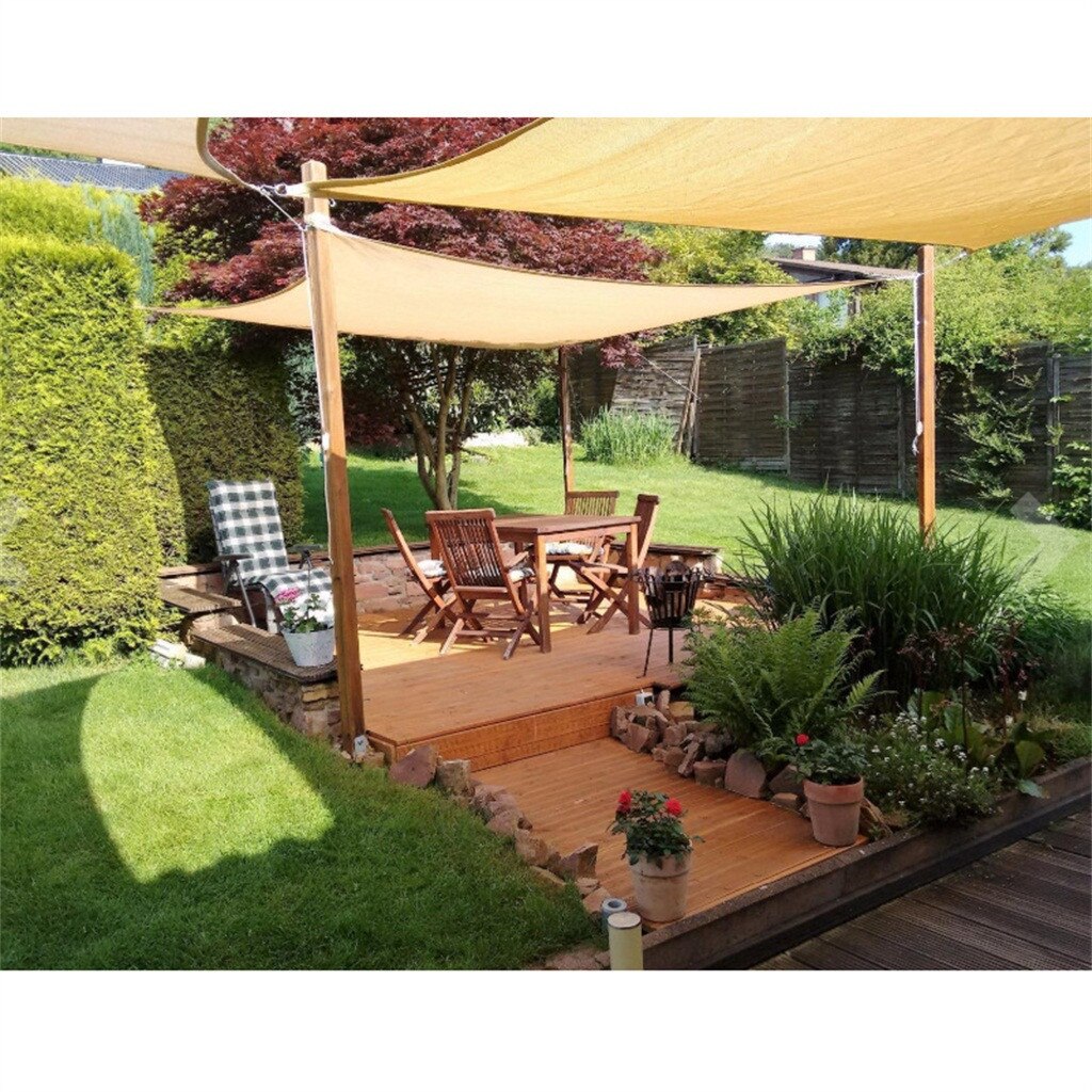 Waterproof Sun Shade Polyester Square Rectangle Shade Sail Garden Terrace Canopy Swimming Camping Hiking Yard Sail Awning #g3