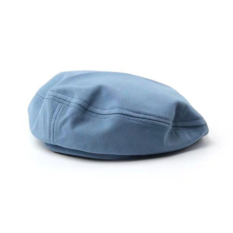 MATTYDOLIE, boina negra para mujer, otoño e invierno, estilo intelectual Retro sencillo, sombrero de pintor, sección delgada, sombrero, gorro octogonal sólido salvaje: Blue